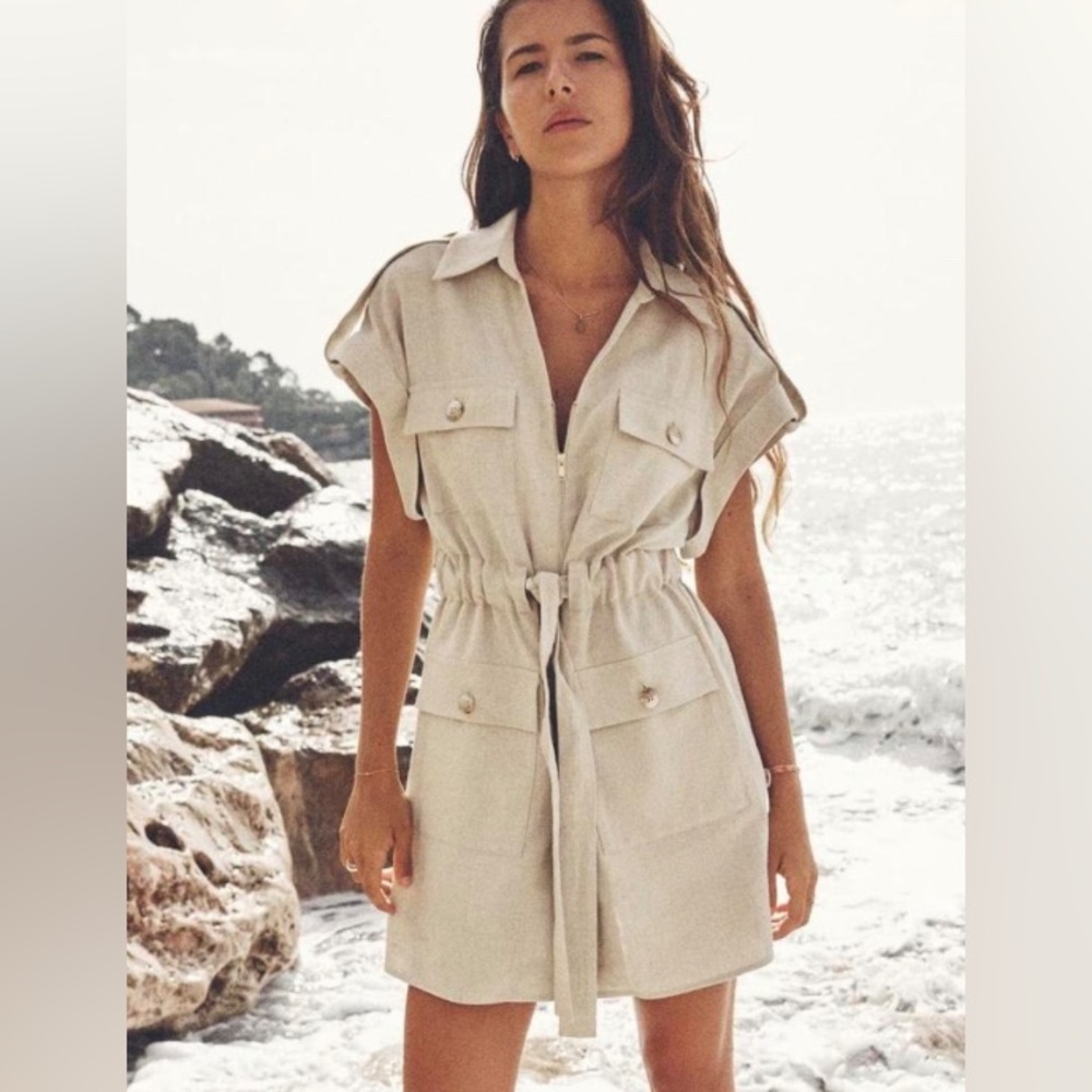 Zara Light Tan Mini Dress